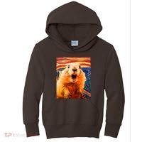 Funny Groundhog Day The Scream Painting Kids Hoodie thumb 0