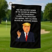 Funny Great Dad Donald Trump Fathers Day Gift Tee Golf Towel thumb 1