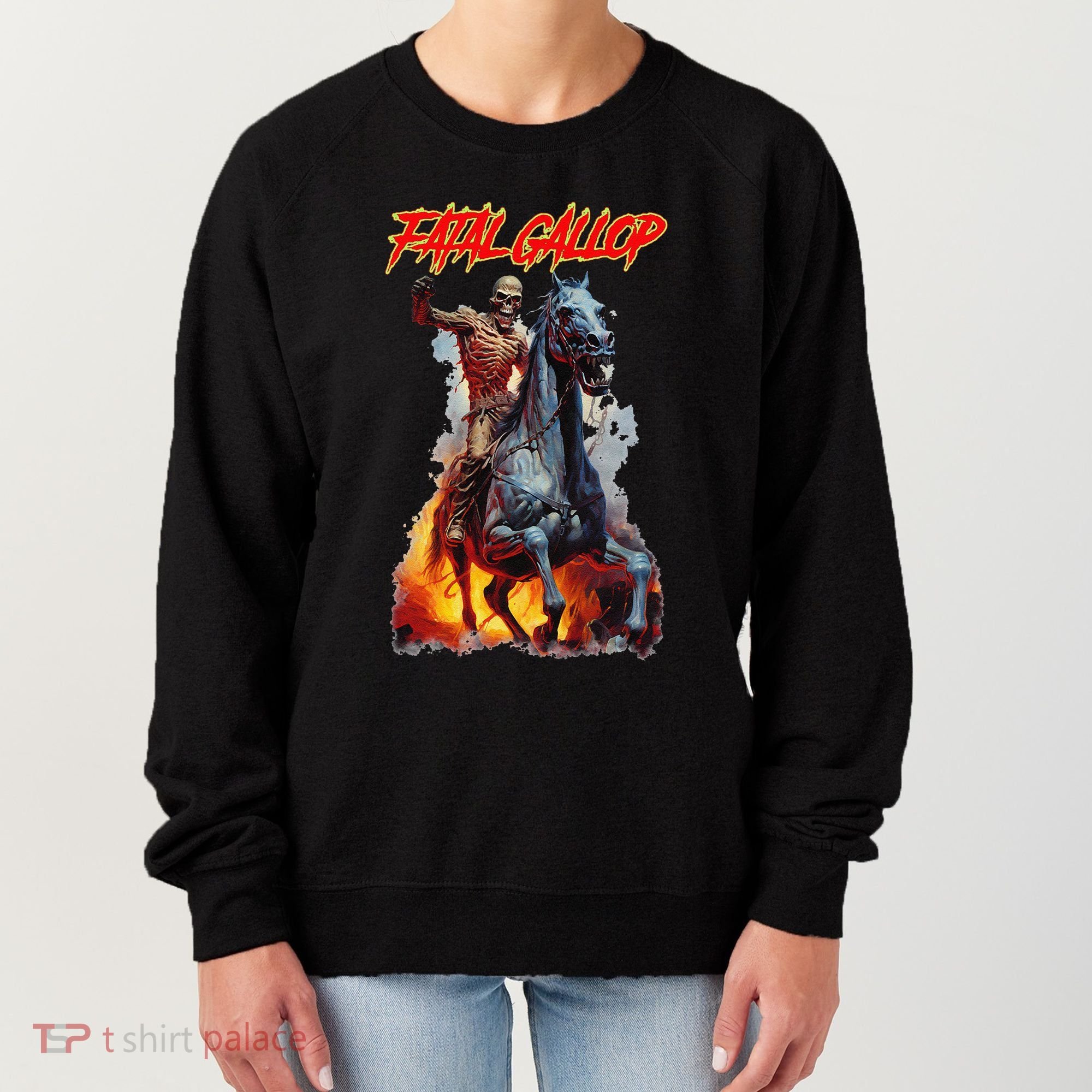 Fatal Gallop Diabolic Fear Black Horror Evil Monster Terror Women's Sweatshirt