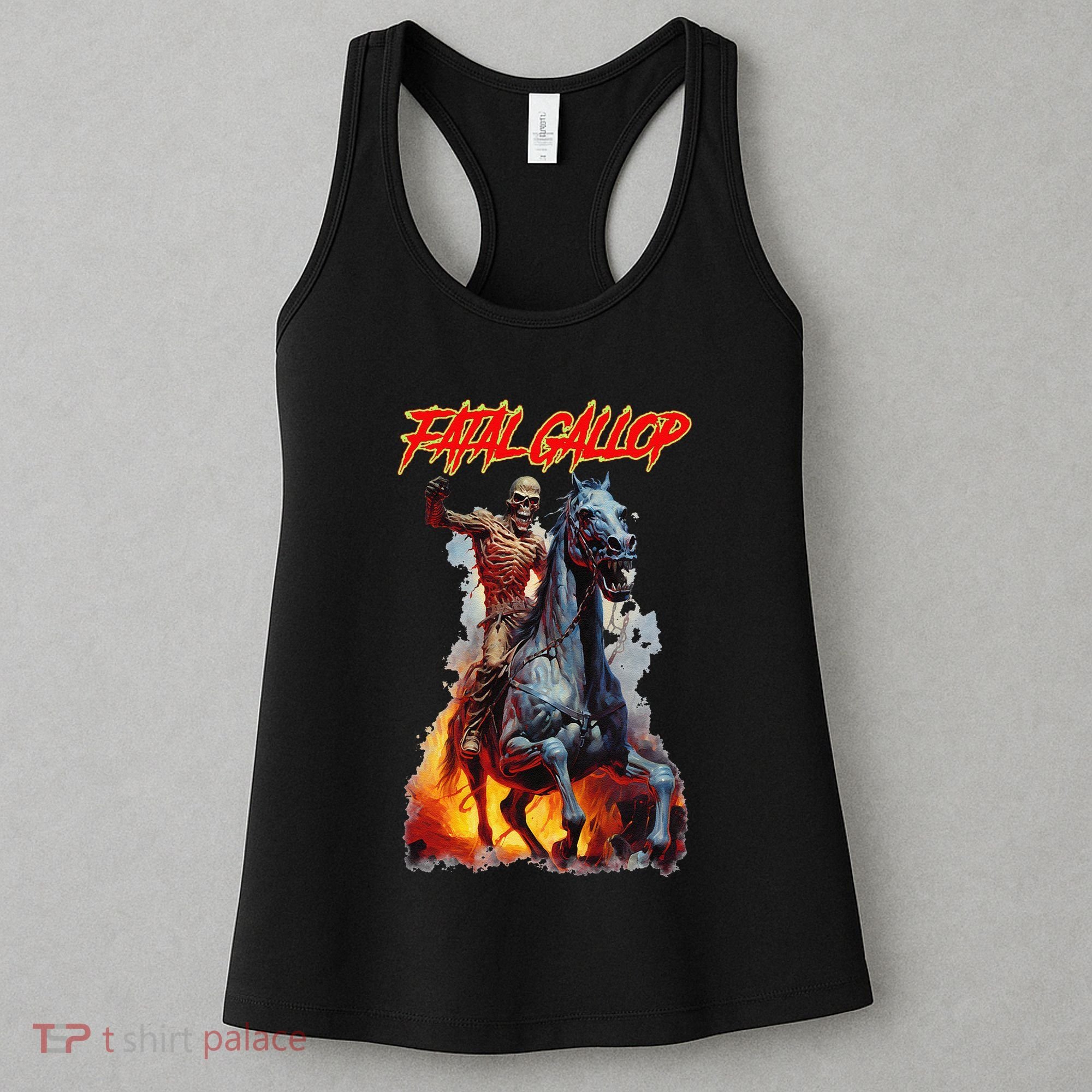 Fatal Gallop Diabolic Fear Black Horror Evil Monster Terror Women's Tank Top