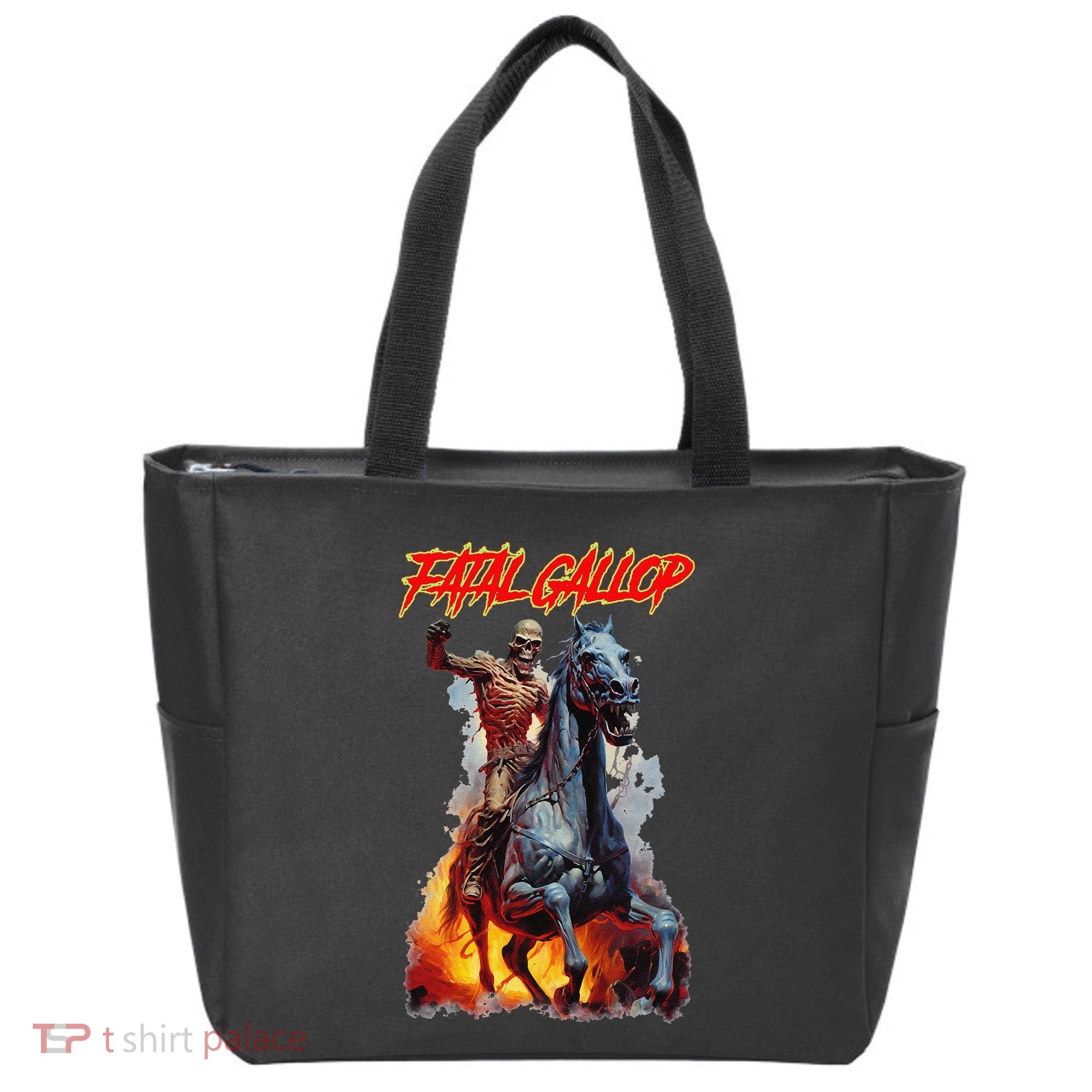 Fatal Gallop Diabolic Fear Black Horror Evil Monster Terror Tote Bag
