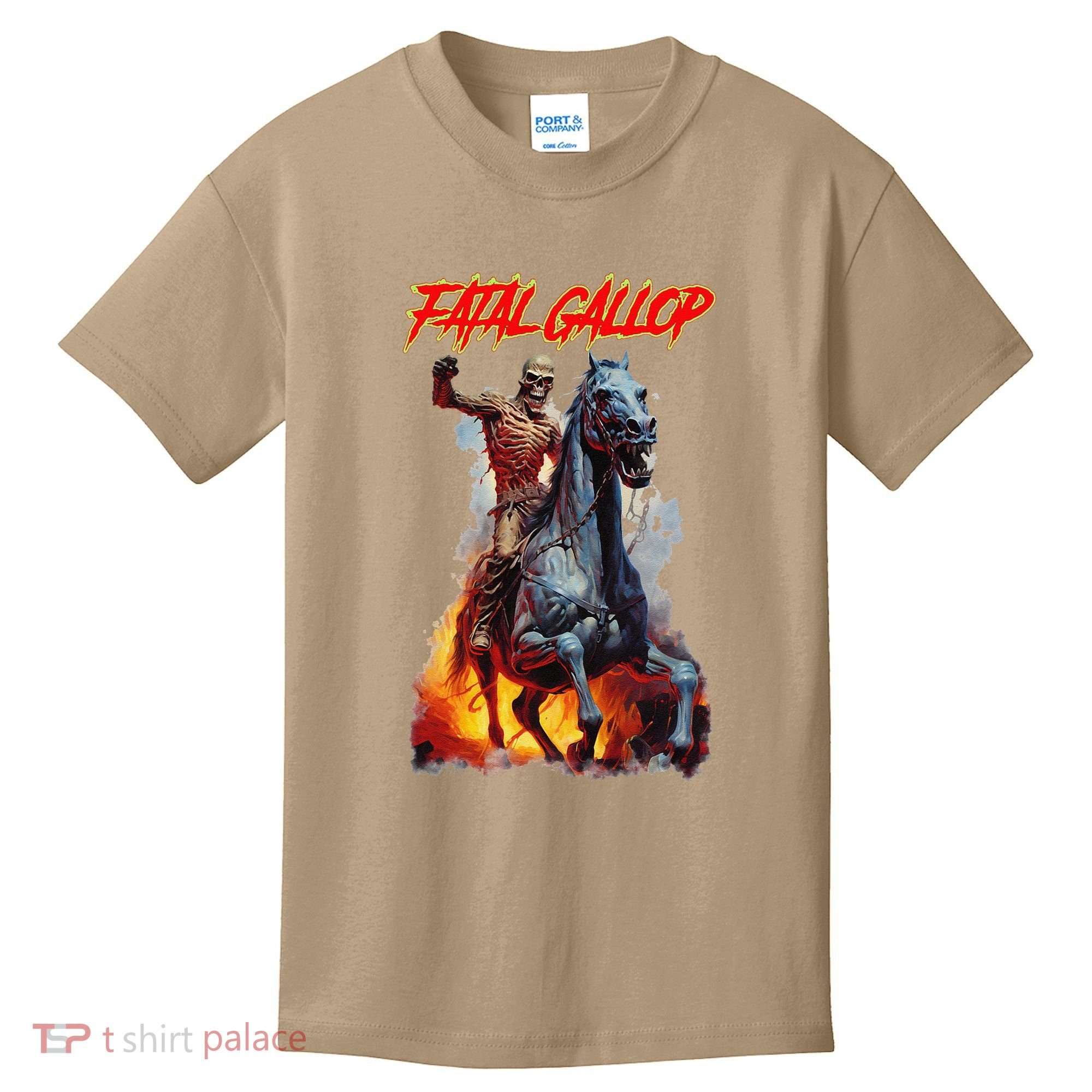 Fatal Gallop Diabolic Fear Black Horror Evil Monster Terror Kids T-Shirt
