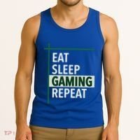 Funny Gamer Eat Sleep Anime Gaming Repeat Meaningful Gift Tank Top thumb 3