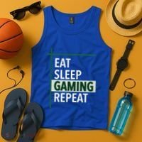 Funny Gamer Eat Sleep Anime Gaming Repeat Meaningful Gift Tank Top thumb 4