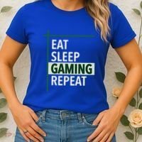 Funny Gamer Eat Sleep Anime Gaming Repeat Meaningful Gift Women's T-Shirt thumb 2