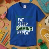 Funny Gamer Eat Sleep Anime Gaming Repeat Meaningful Gift Kids T-Shirt thumb 3
