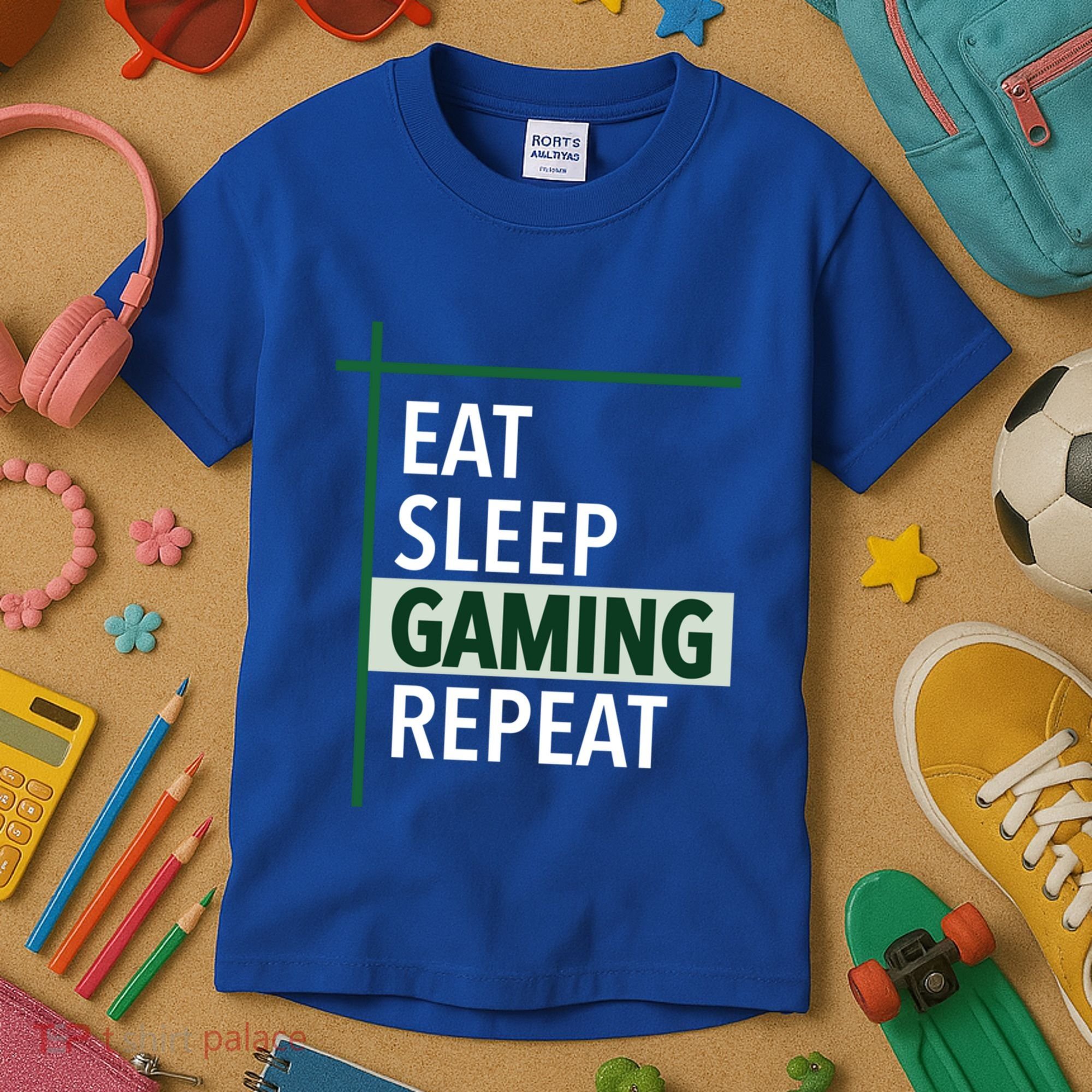Funny Gamer Eat Sleep Anime Gaming Repeat Meaningful Gift Kids T-Shirt