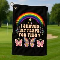 Funny Groovy Embarrassing I Shaved My Flaps For This Golf Towel thumb 1