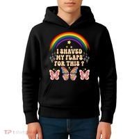Funny Groovy Embarrassing I Shaved My Flaps For This Kids Hoodie thumb 4