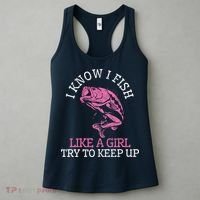 Fishing Girl Funny Cute Fish Bass Fisherman Gift Women's Tank Top thumb 3