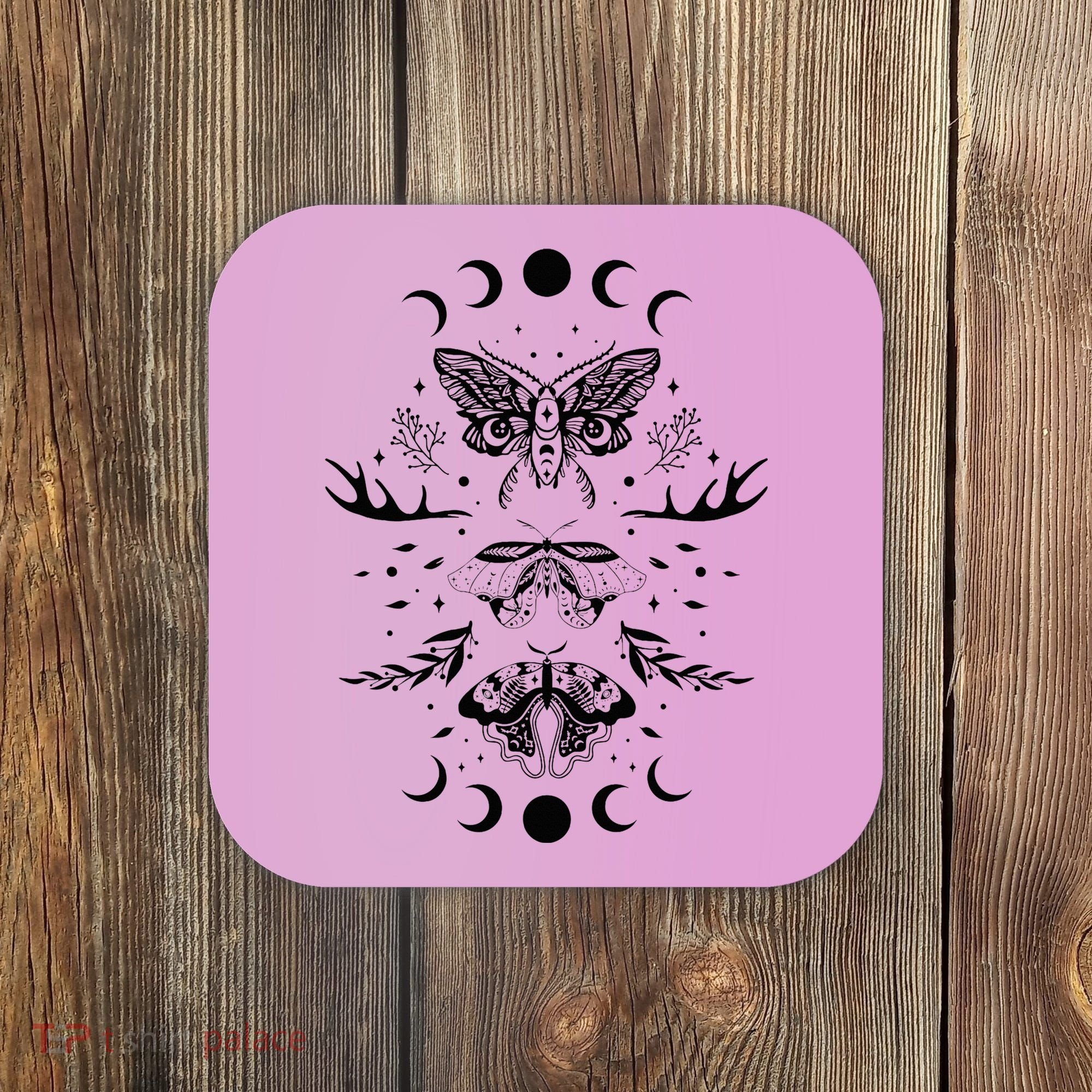 Fairy Grunge Fairycore Aesthetic Goth Luna Moth Butterfly Coaster