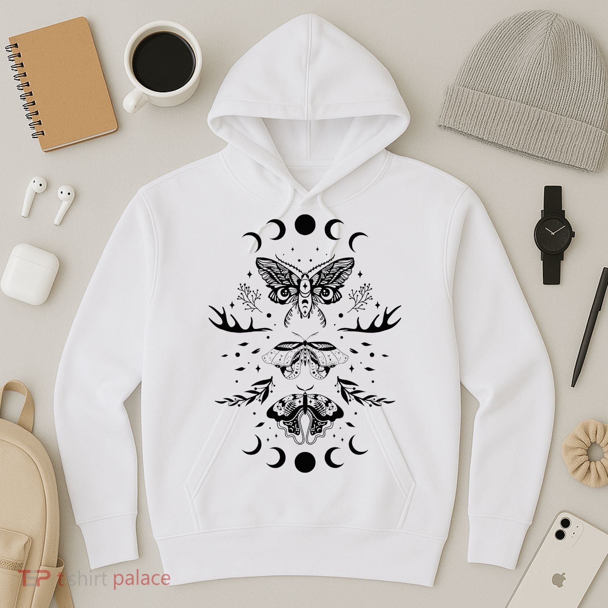 Fairy Grunge Fairycore Aesthetic Goth Luna Moth Butterfly Hoodie