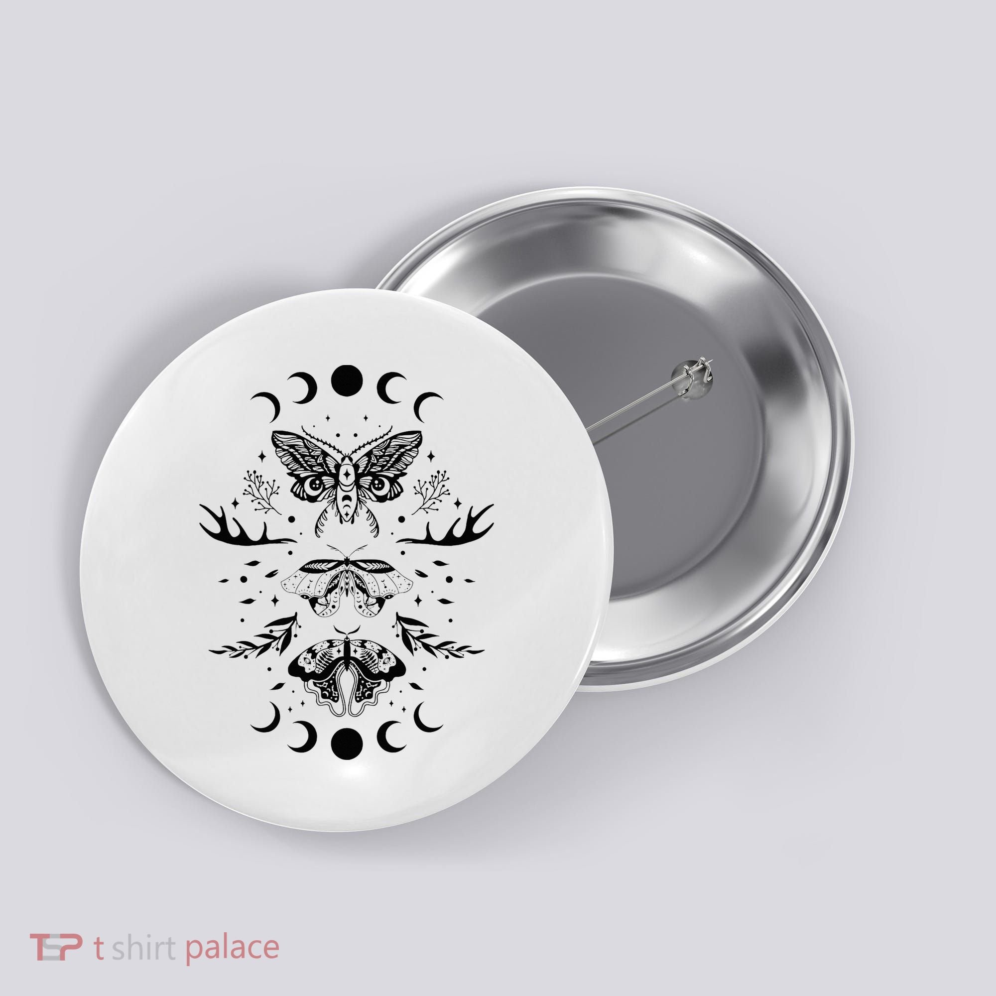 Fairy Grunge Fairycore Aesthetic Goth Luna Moth Butterfly Button