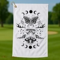 Fairy Grunge Fairycore Aesthetic Goth Luna Moth Butterfly Golf Towel thumb 1