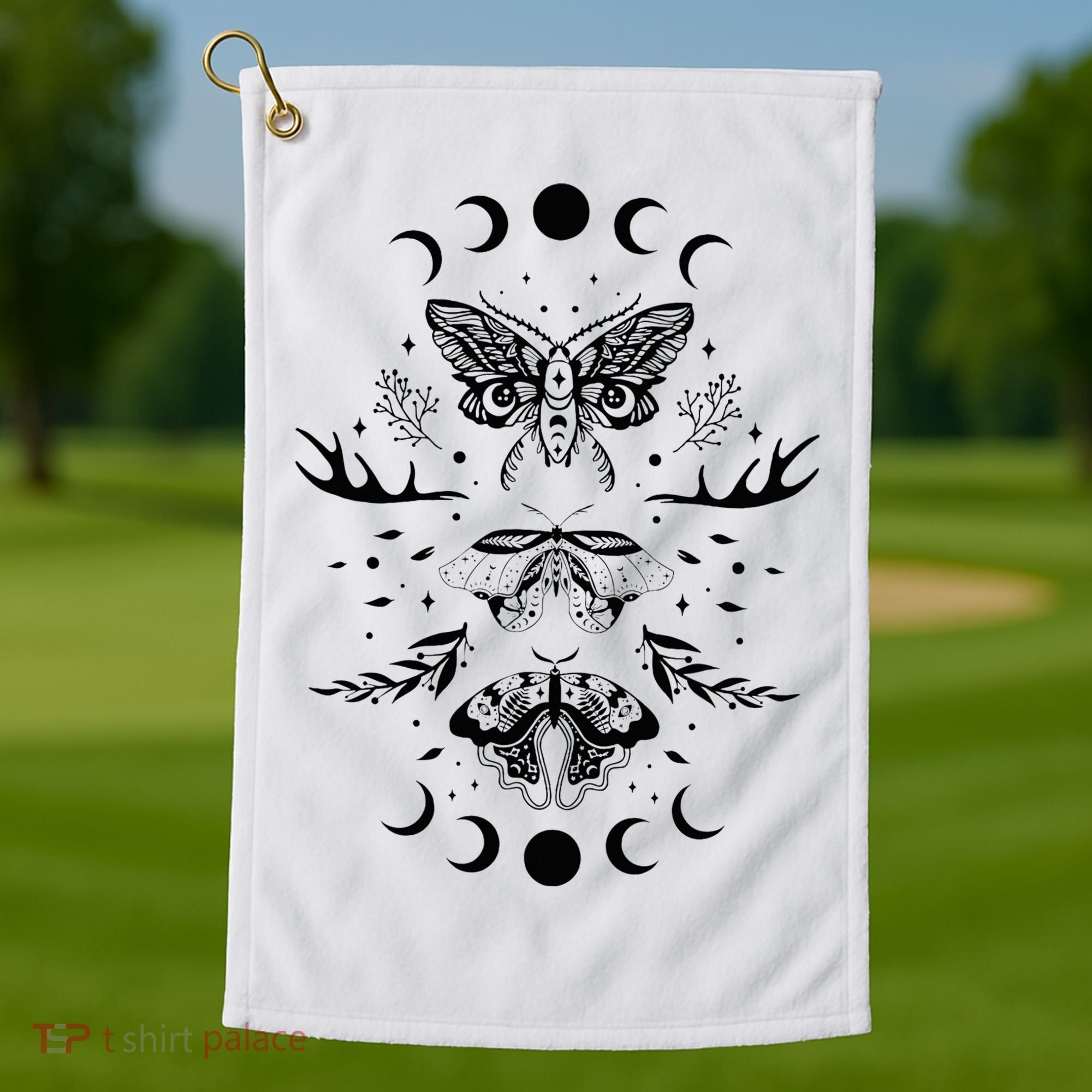 Fairy Grunge Fairycore Aesthetic Goth Luna Moth Butterfly Golf Towel