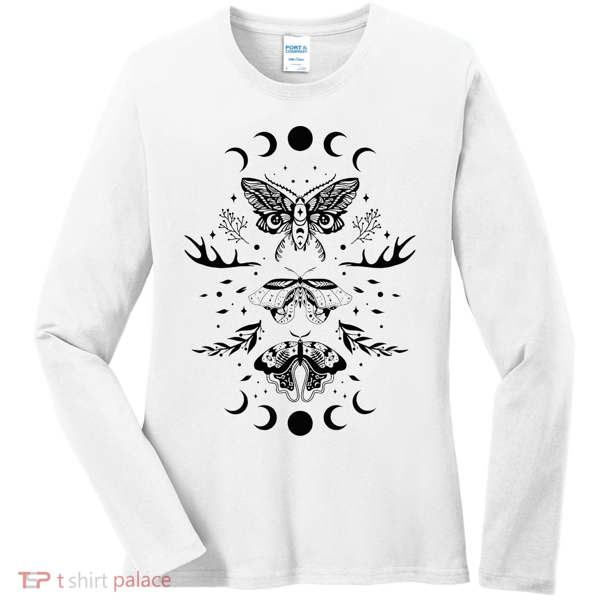 Fairy Grunge Fairycore Aesthetic Goth Luna Moth Butterfly Women's Long Sleeve Shirt