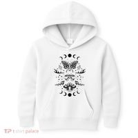 Fairy Grunge Fairycore Aesthetic Goth Luna Moth Butterfly Kids Hoodie thumb 0