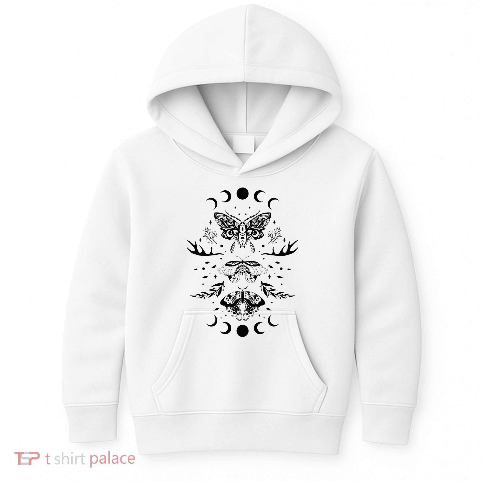 Fairy Grunge Fairycore Aesthetic Goth Luna Moth Butterfly Kids Hoodie