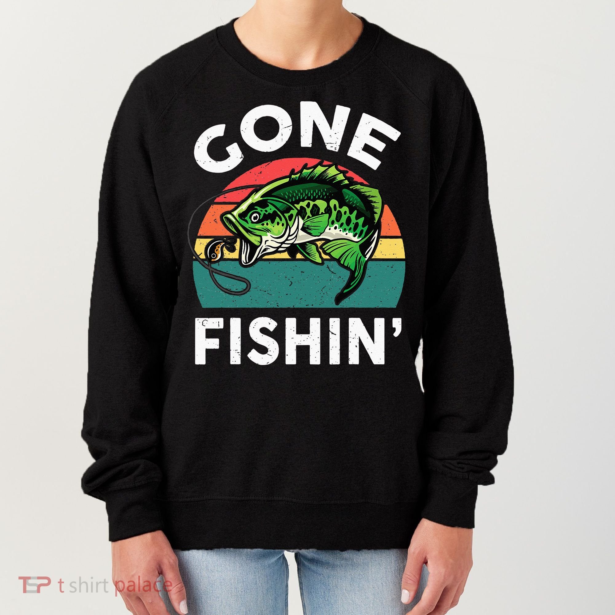Funny Gone Fishing Bass Fish Women's Sweatshirt