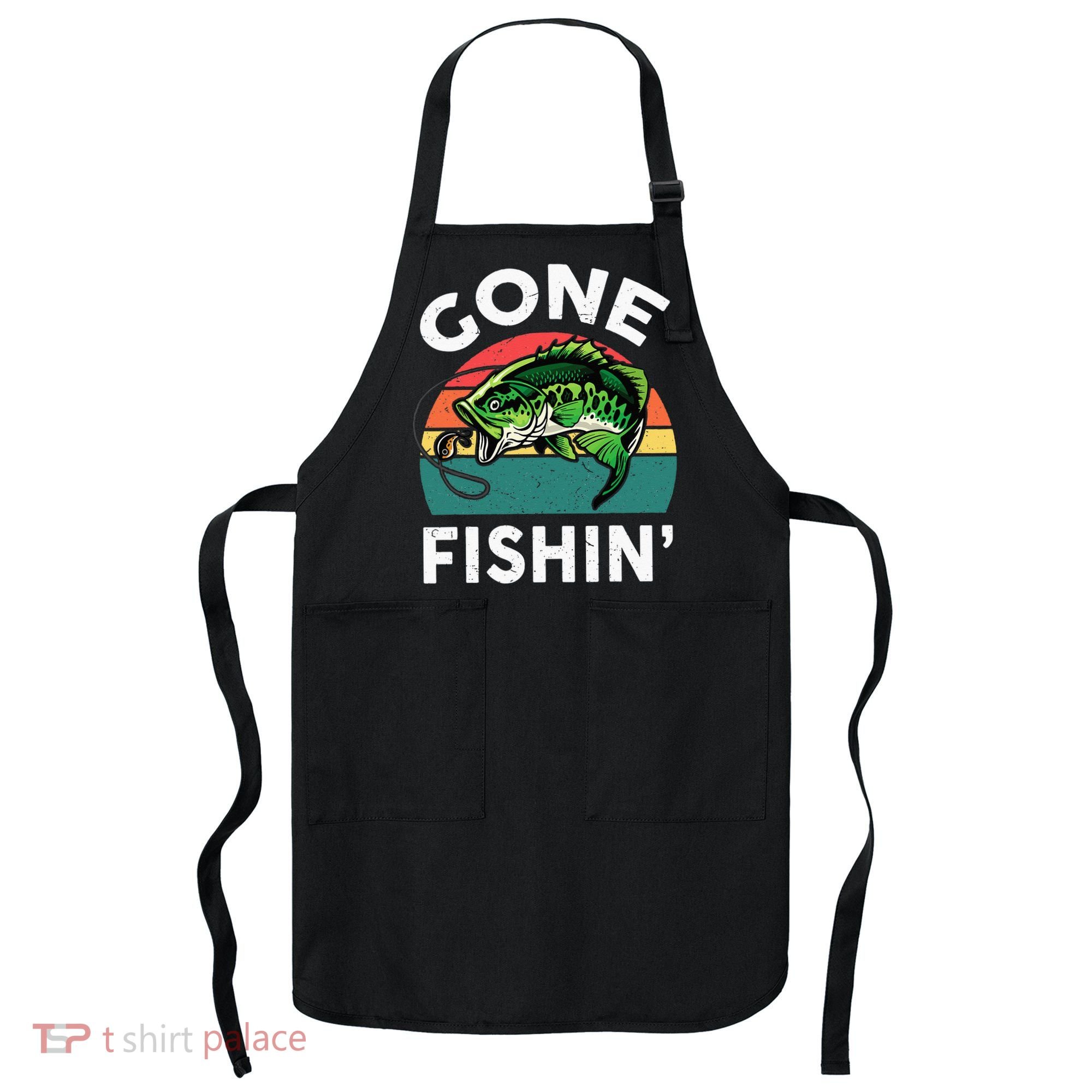 Funny Gone Fishing Bass Fish Apron