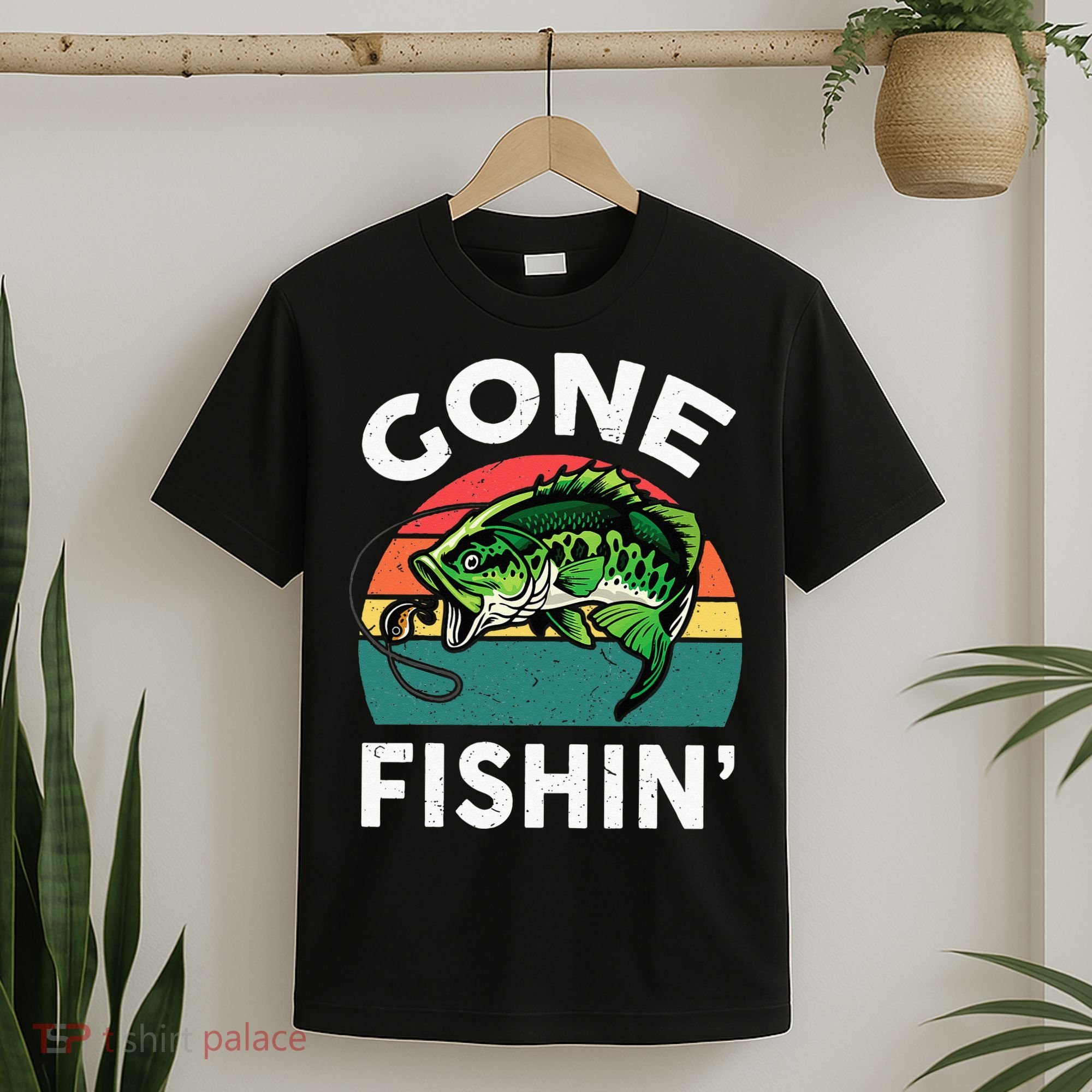 Funny Gone Fishing Bass Fish T-Shirt