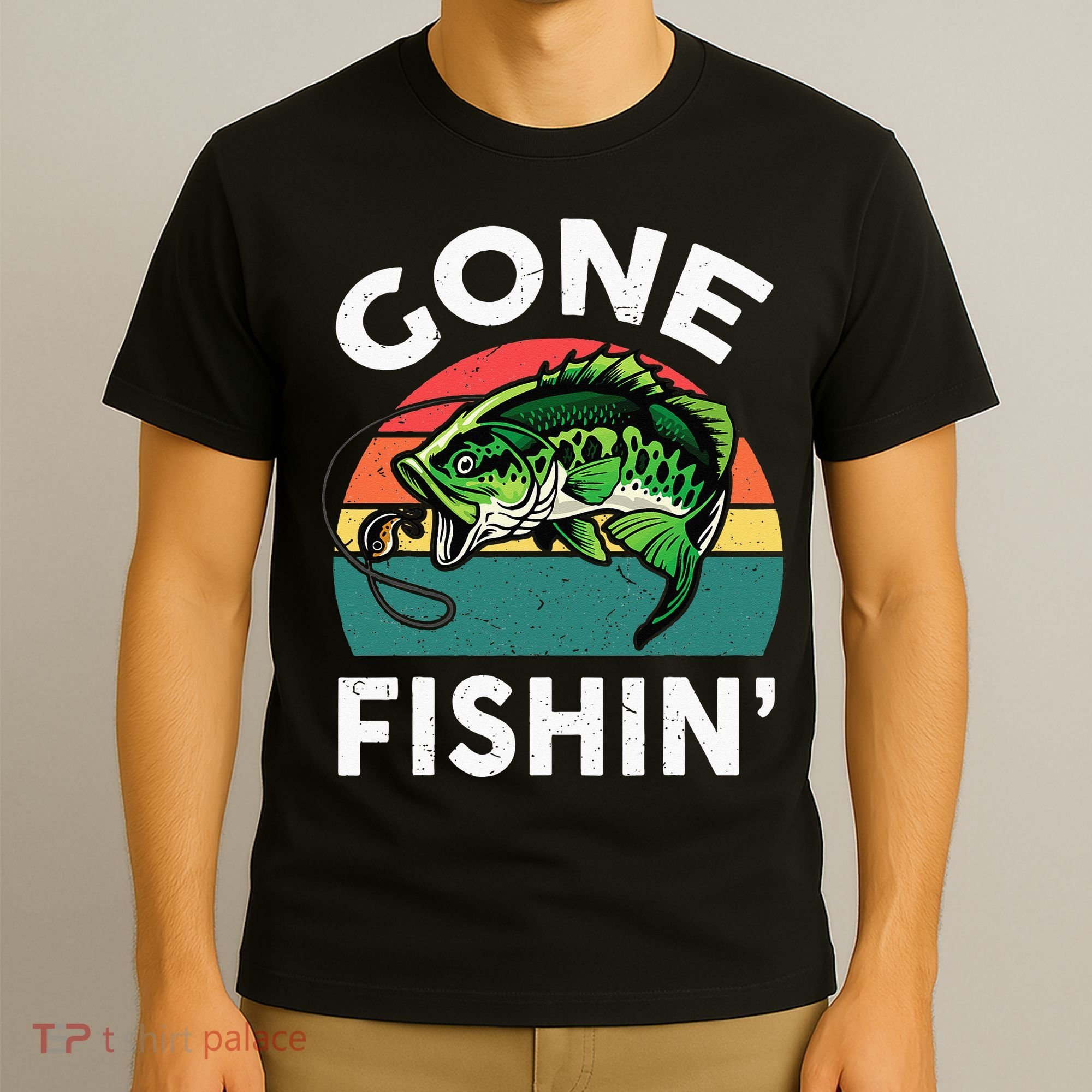 Funny Gone Fishing Bass Fish T-Shirt