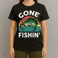 Funny Gone Fishing Bass Fish T-Shirt thumb 4