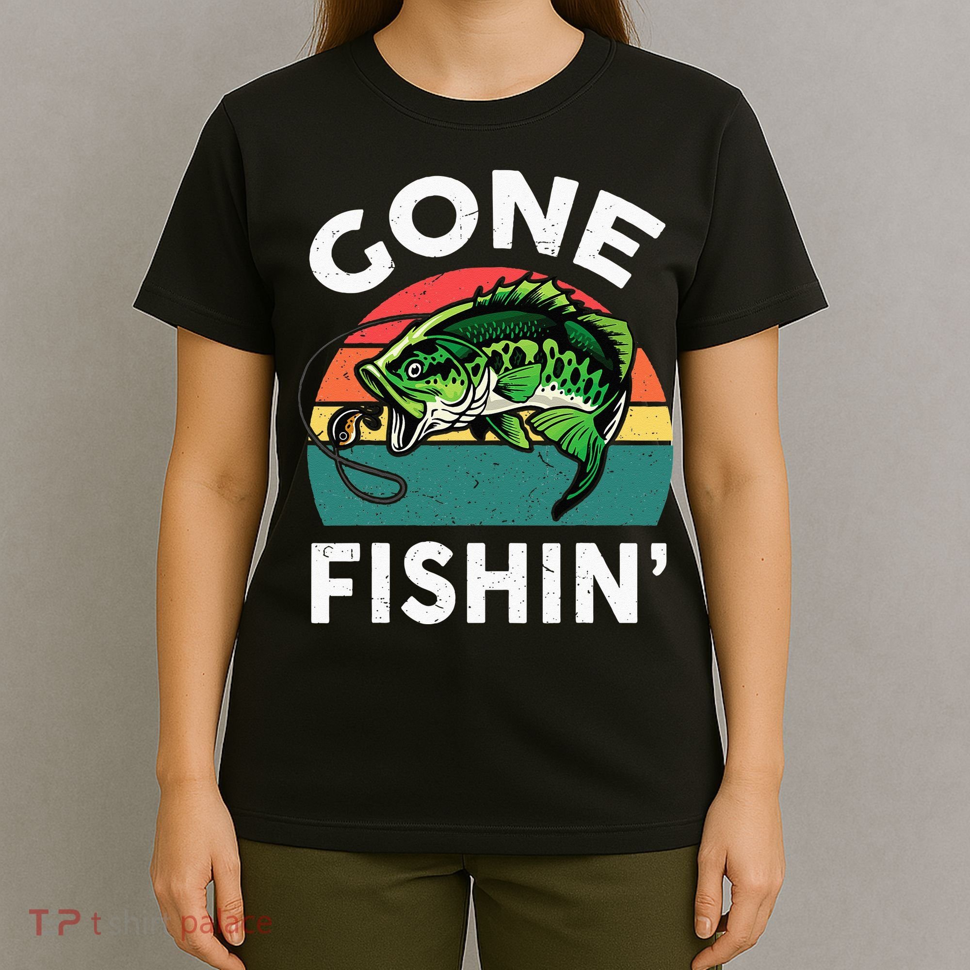 Funny Gone Fishing Bass Fish T-Shirt