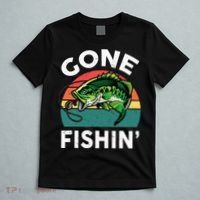 Funny Gone Fishing Bass Fish T-Shirt thumb 5