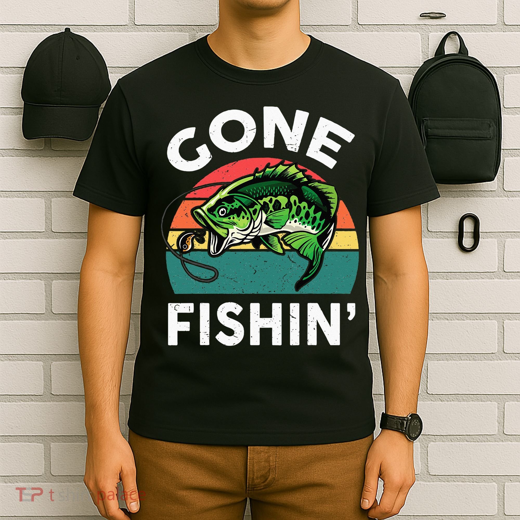 Funny Gone Fishing Bass Fish T-Shirt