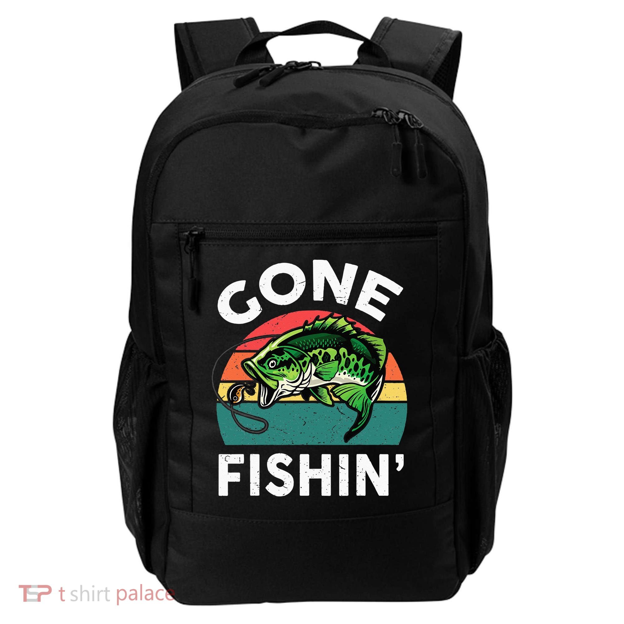Funny Gone Fishing Bass Fish Backpack