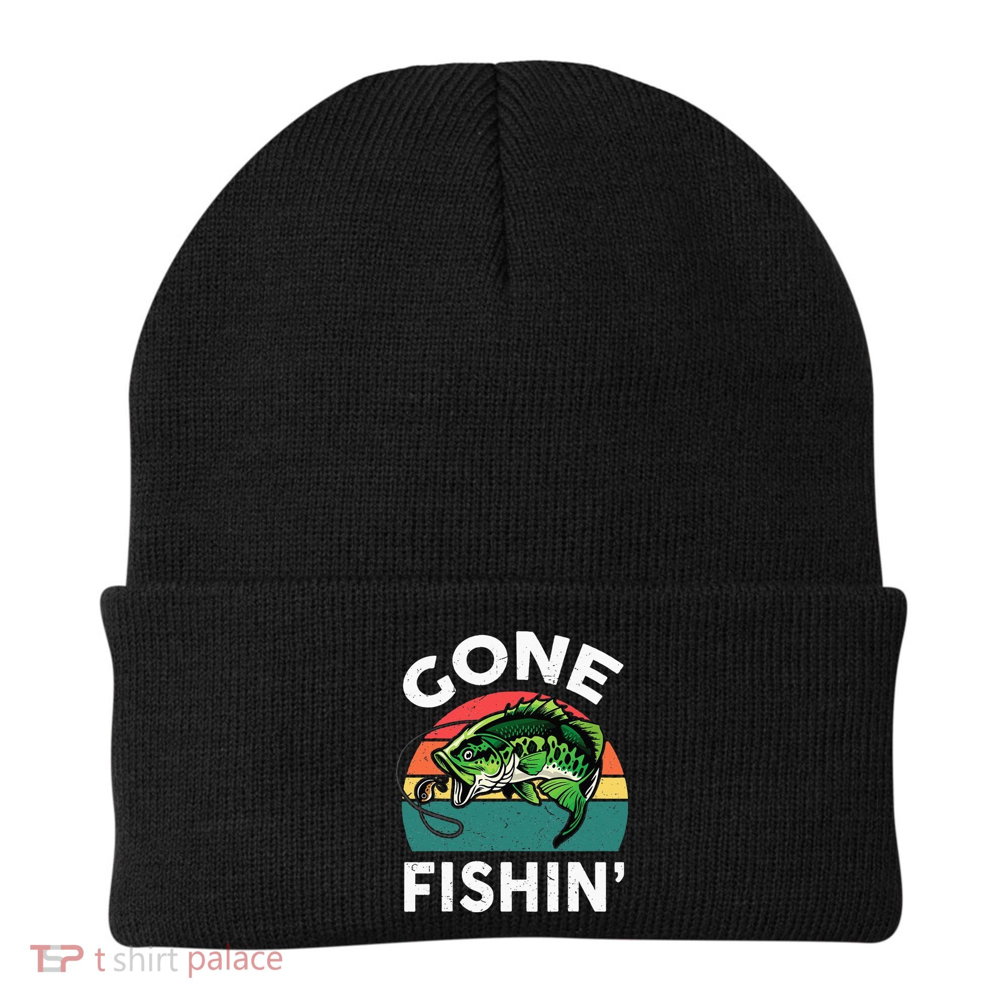 Funny Gone Fishing Bass Fish Beanie