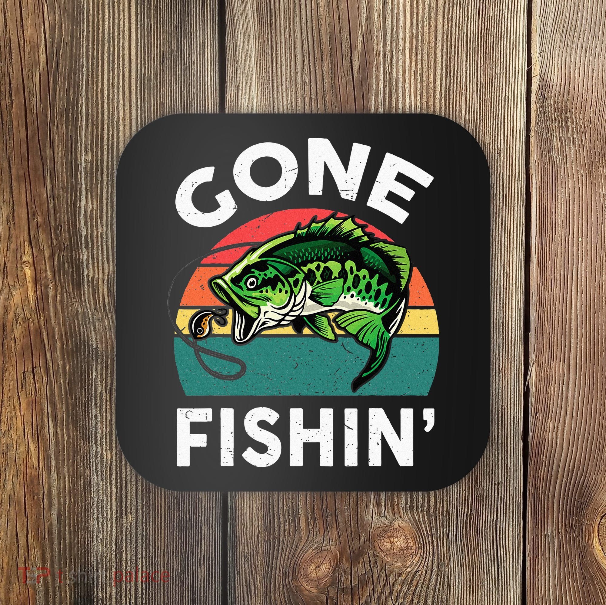 Funny Gone Fishing Bass Fish Coaster