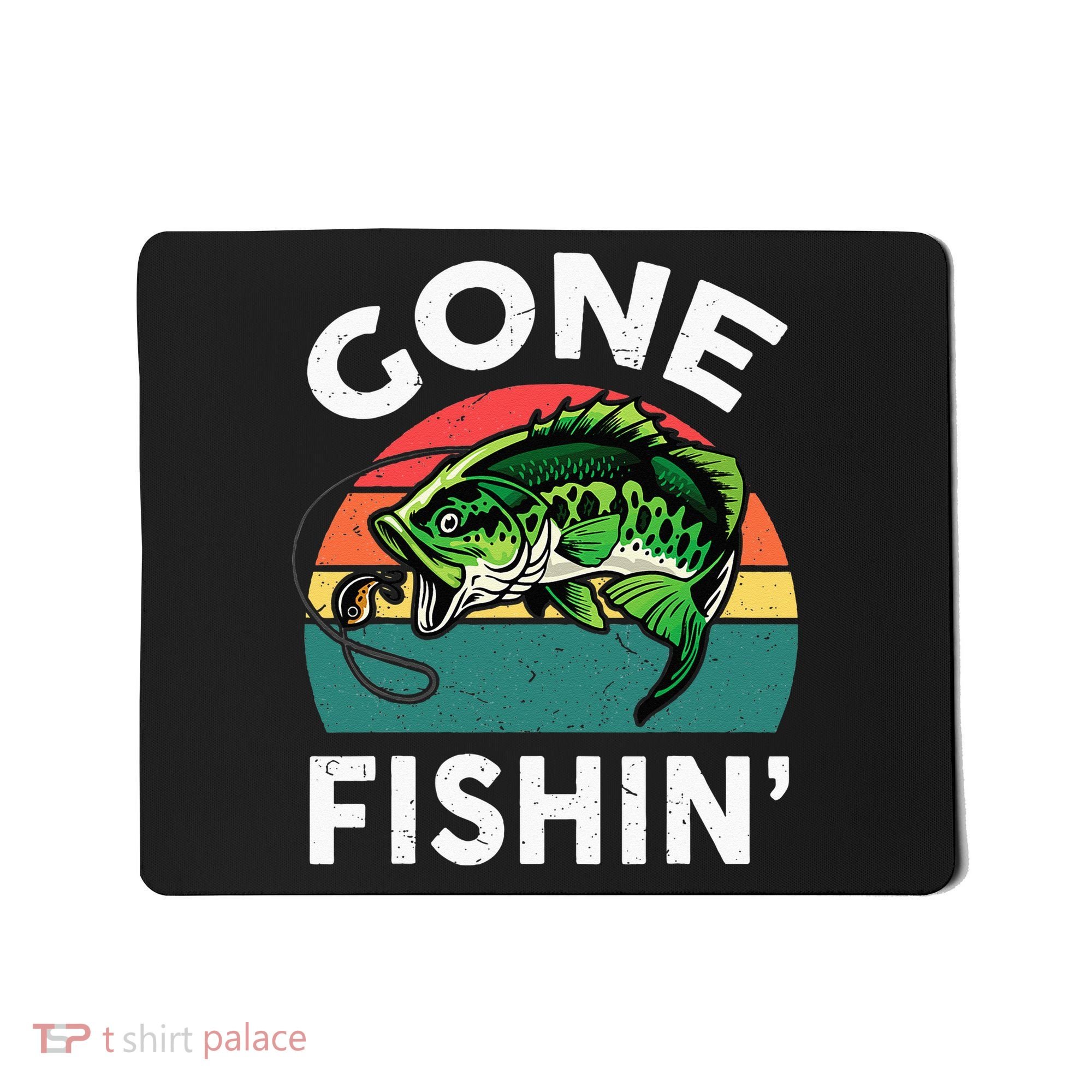Funny Gone Fishing Bass Fish Mousepad