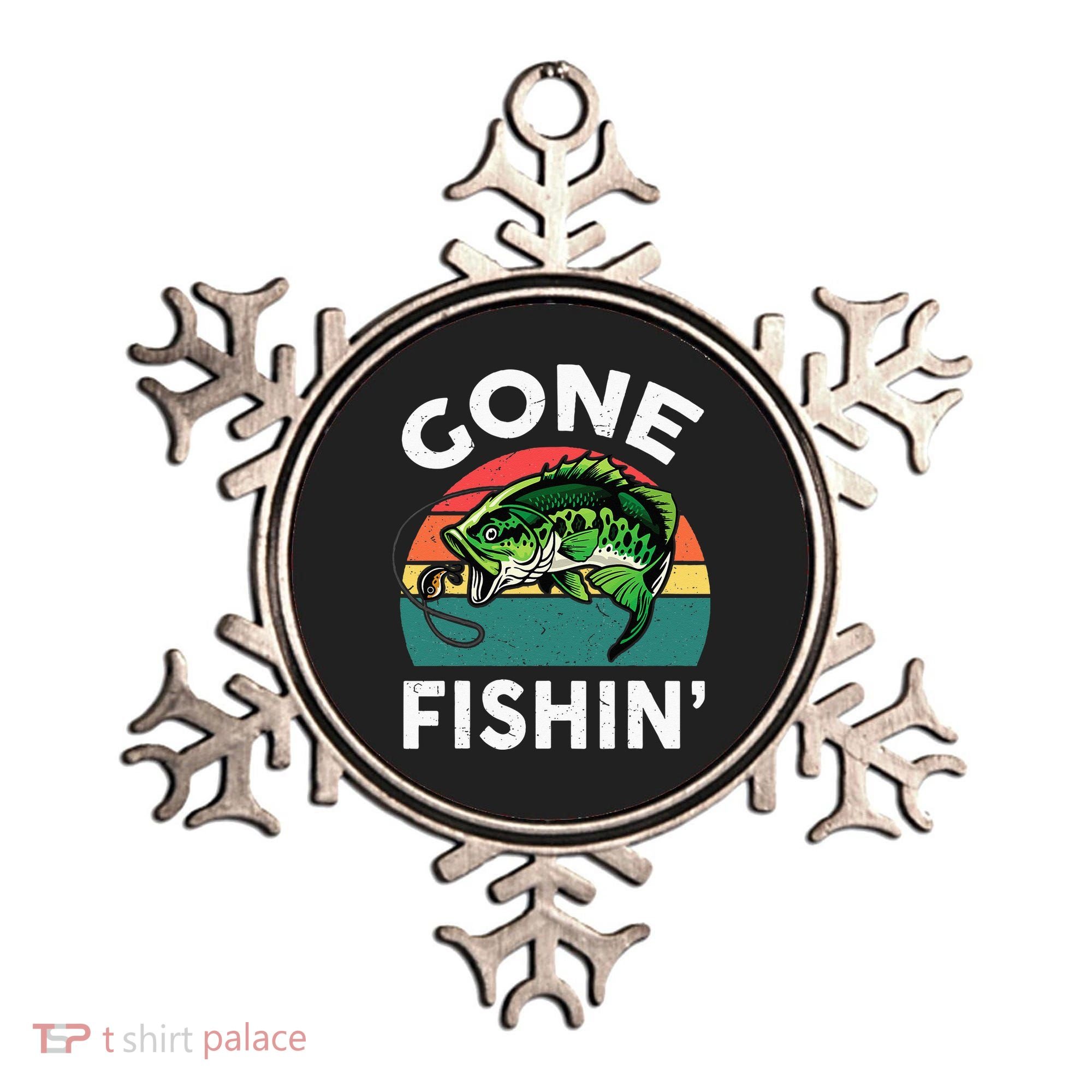 Funny Gone Fishing Bass Fish Ornament