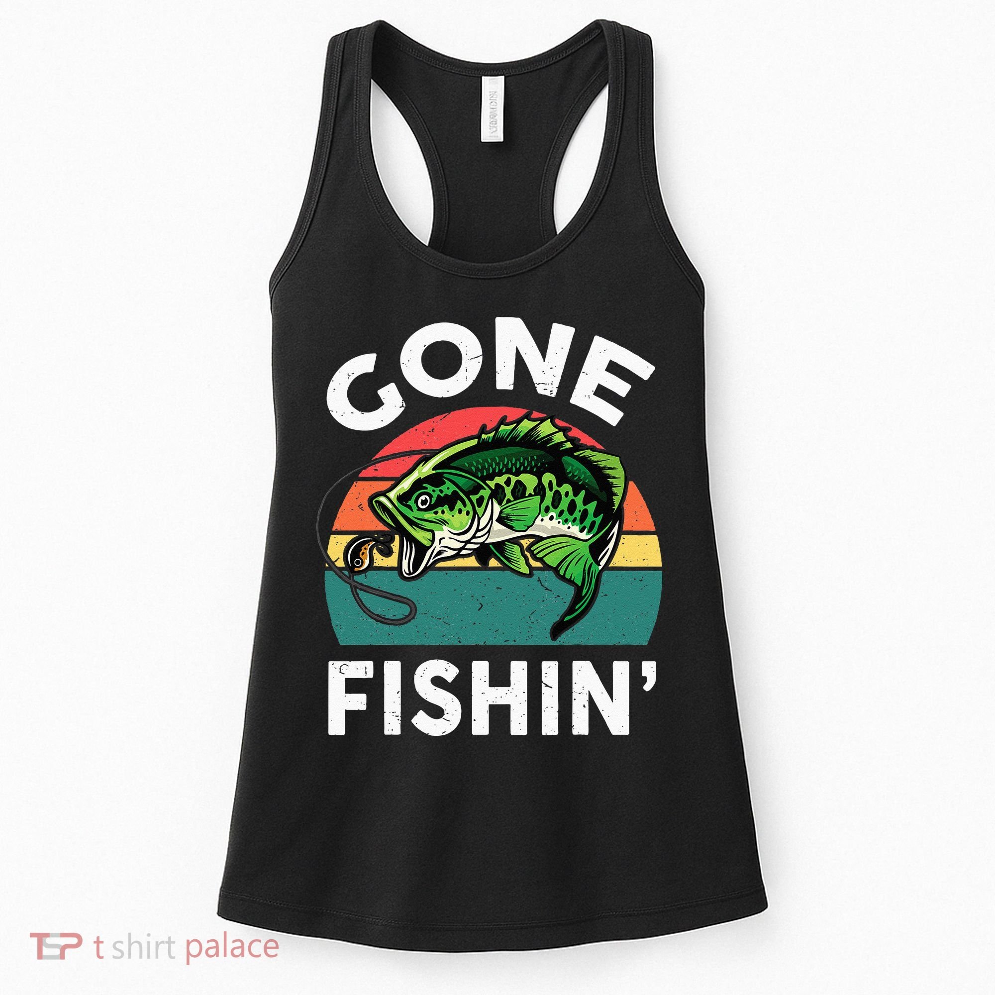 Funny Gone Fishing Bass Fish Women's Tank Top