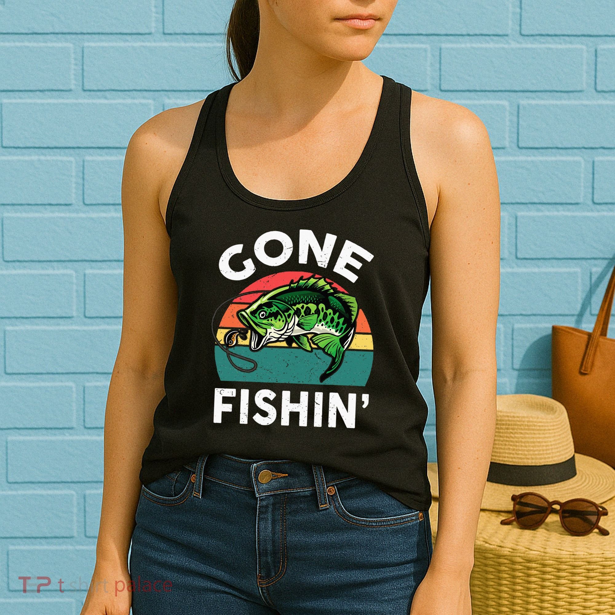 Funny Gone Fishing Bass Fish Women's Tank Top