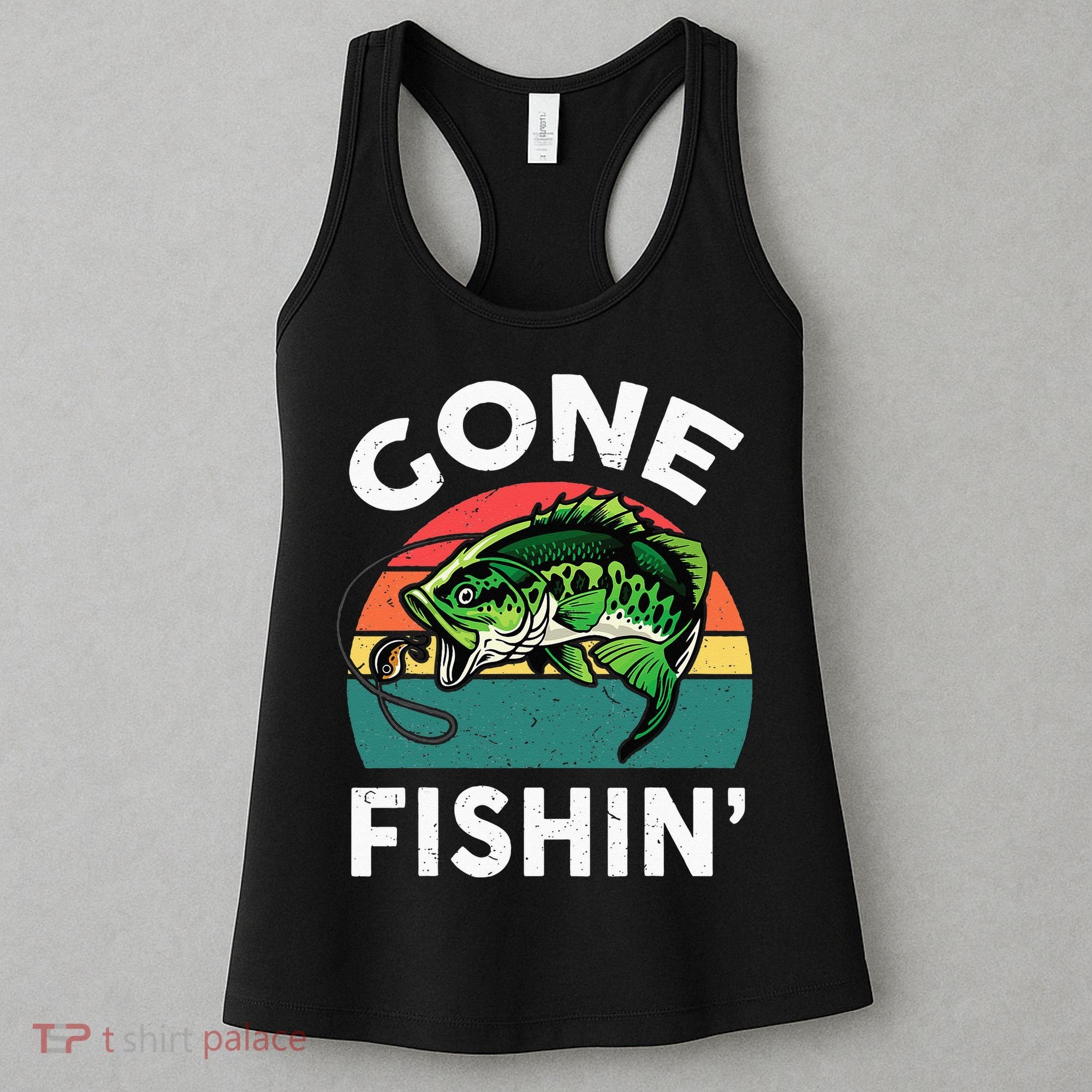 Funny Gone Fishing Bass Fish Women's Tank Top