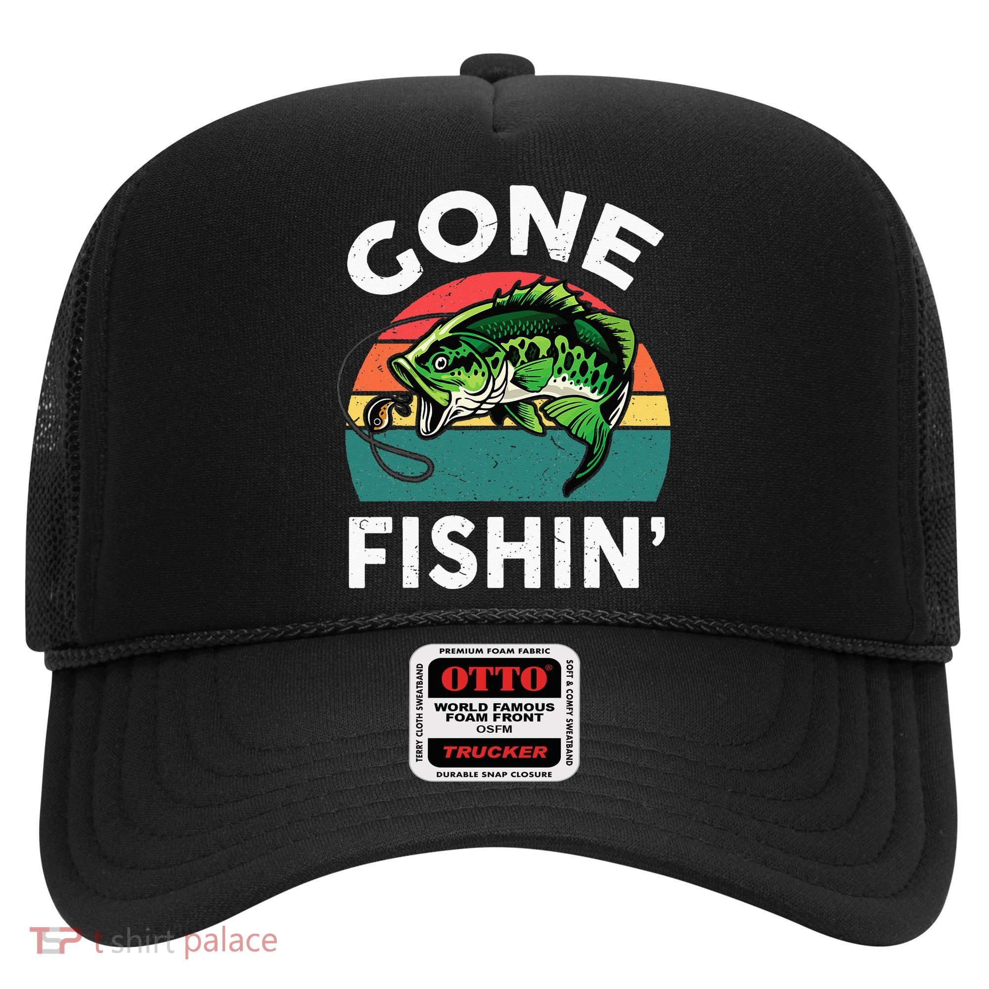 Funny Gone Fishing Bass Fish Hat