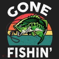 Funny Gone Fishing Bass Fish Hat thumb 2