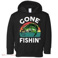 Funny Gone Fishing Bass Fish Toddler Hoodie thumb 0