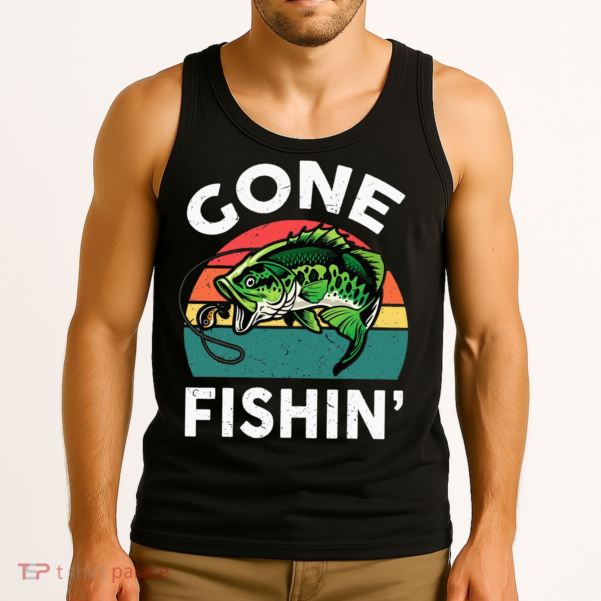 Funny Gone Fishing Bass Fish Tank Top