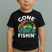 Funny Gone Fishing Bass Fish Toddler T-Shirt thumb 2