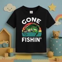 Funny Gone Fishing Bass Fish Toddler T-Shirt thumb 3