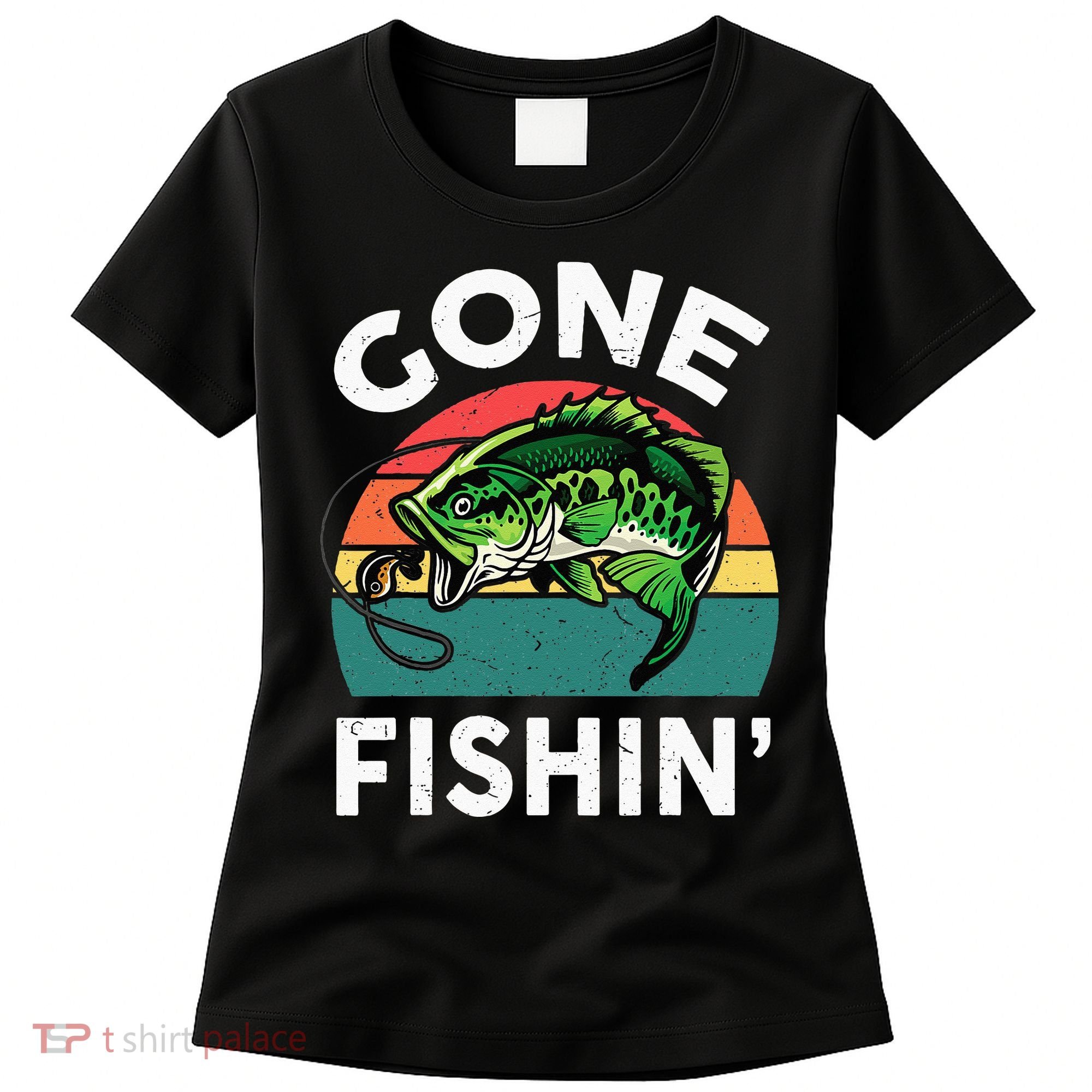 Funny Gone Fishing Bass Fish Women's T-Shirt