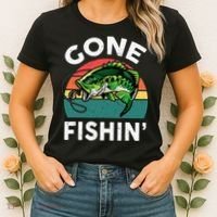 Funny Gone Fishing Bass Fish Women's T-Shirt thumb 2