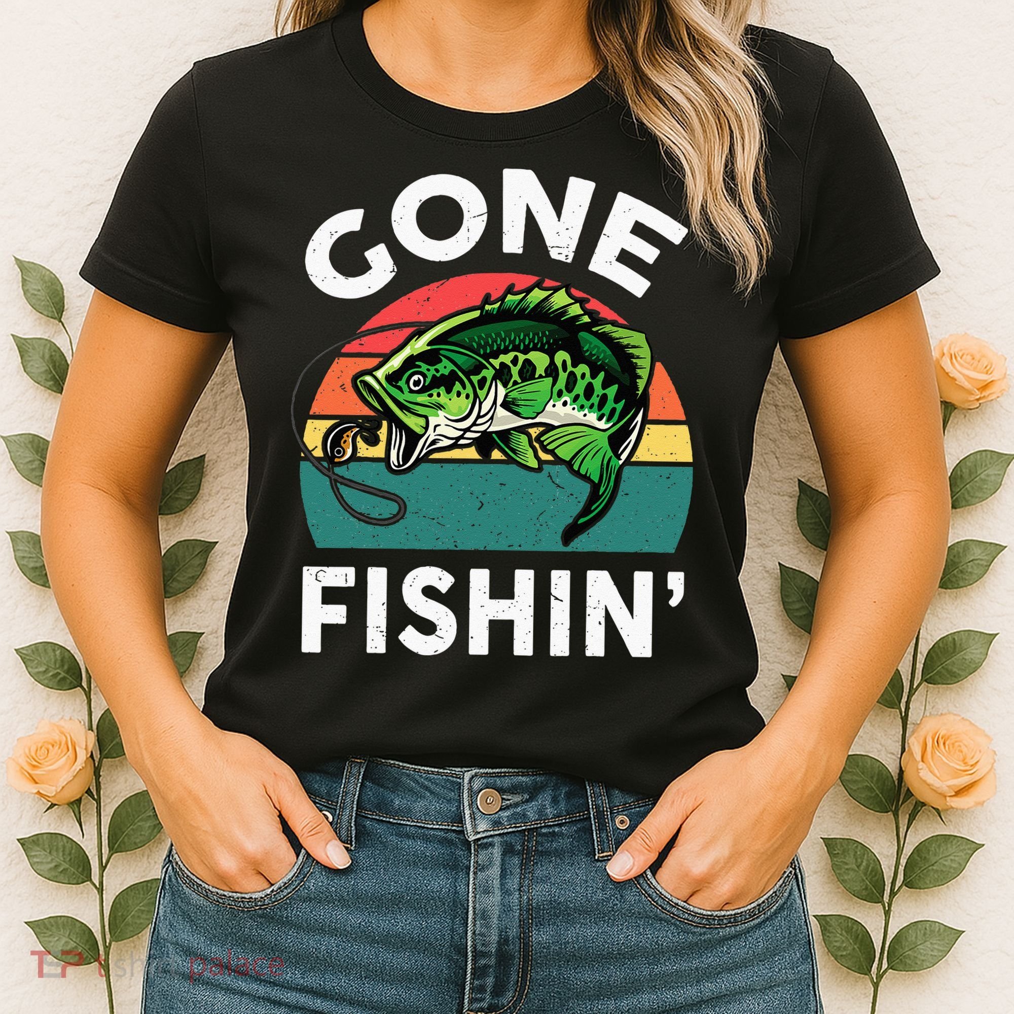 Funny Gone Fishing Bass Fish Women's T-Shirt