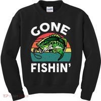 Funny Gone Fishing Bass Fish Kids Sweatshirt thumb 0