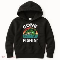Funny Gone Fishing Bass Fish Kids Hoodie thumb 0