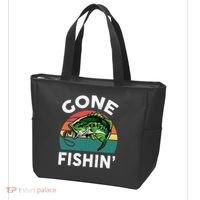 Funny Gone Fishing Bass Fish Tote Bag thumb 3